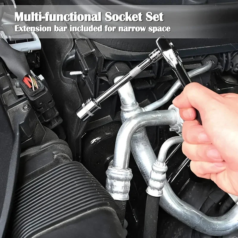 46-Piece Hex Bit Socket and Ratchet Wrench Set – Premium S2 & Cr-V Steel